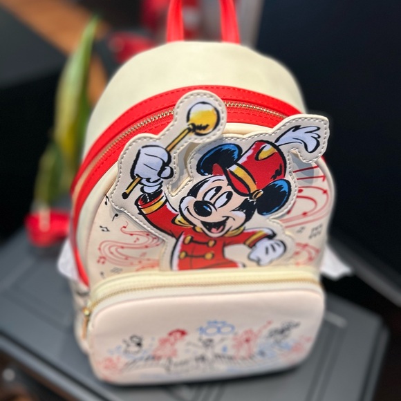 New Loungefly Disney 100 Years Of Music & Wonder Mickey Mouse Mini Backpack - Picture 6 of 9